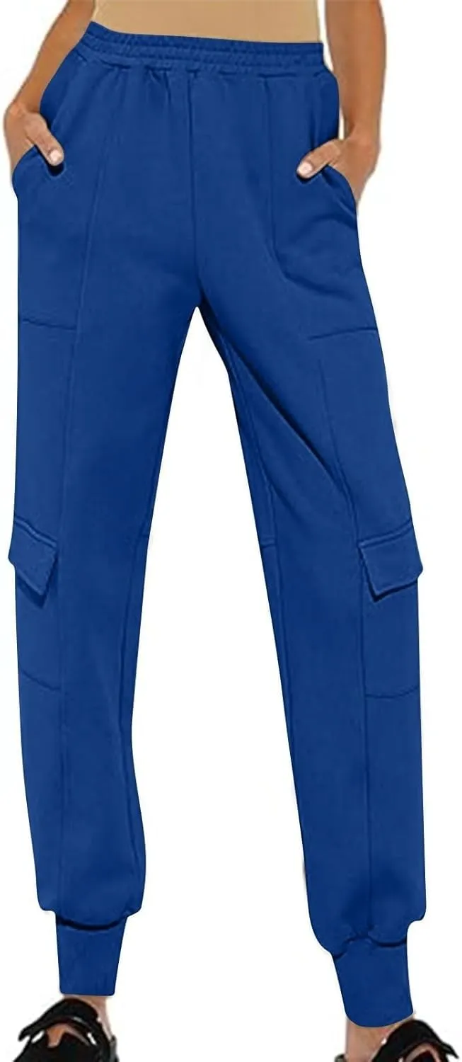 2024 Cinch Bottom Sweatpants Women's Casual High Waisted Joggers Workout Active Baggy Lounge Trousers with Pockets