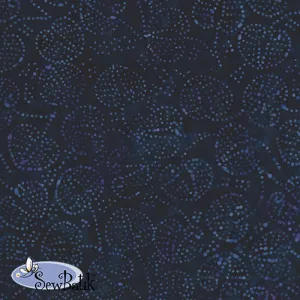 45" Batik Rayon - Pinpoint Leaf - Deep Wisteria  [ 56" CUT ONLY ]