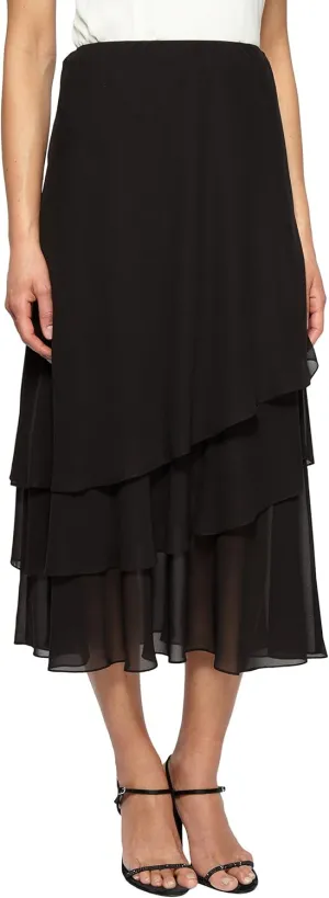 Alex Evenings Women's Midi Length Formal Skirt (Reg and Petite)