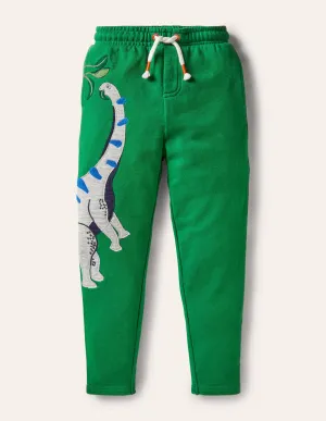 Appliqué Joggers-Highland Green Dinosaur