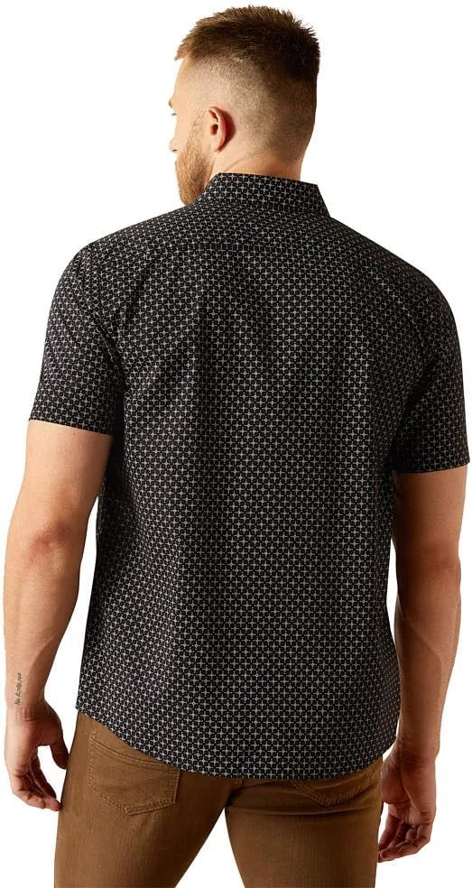 ARIAT Men's Black Mars Modern Fit Short Sleeve Shirt