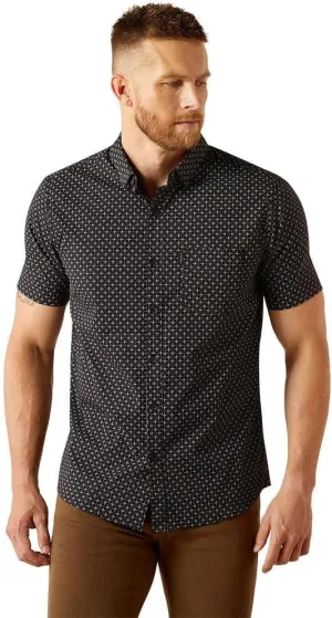 ARIAT Men's Black Mars Modern Fit Short Sleeve Shirt