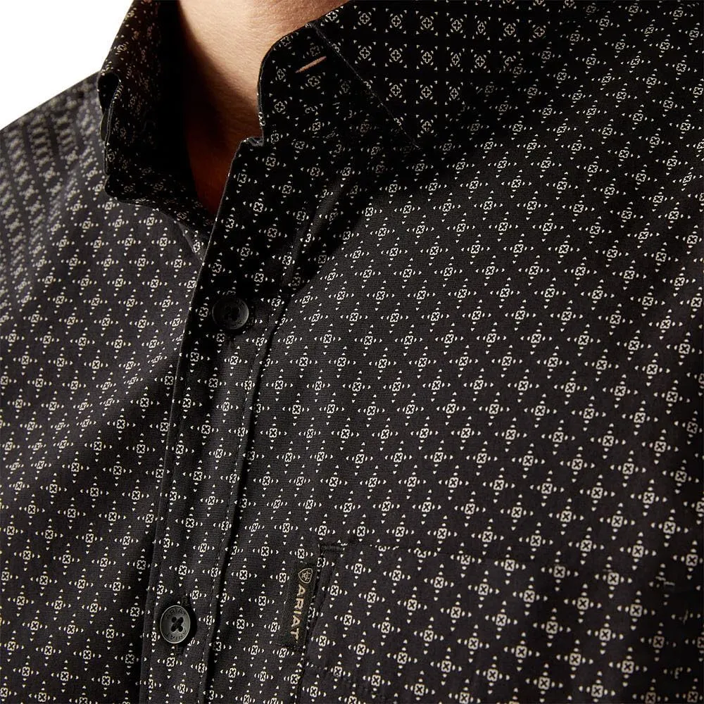 ARIAT Men's Black Mars Modern Fit Short Sleeve Shirt