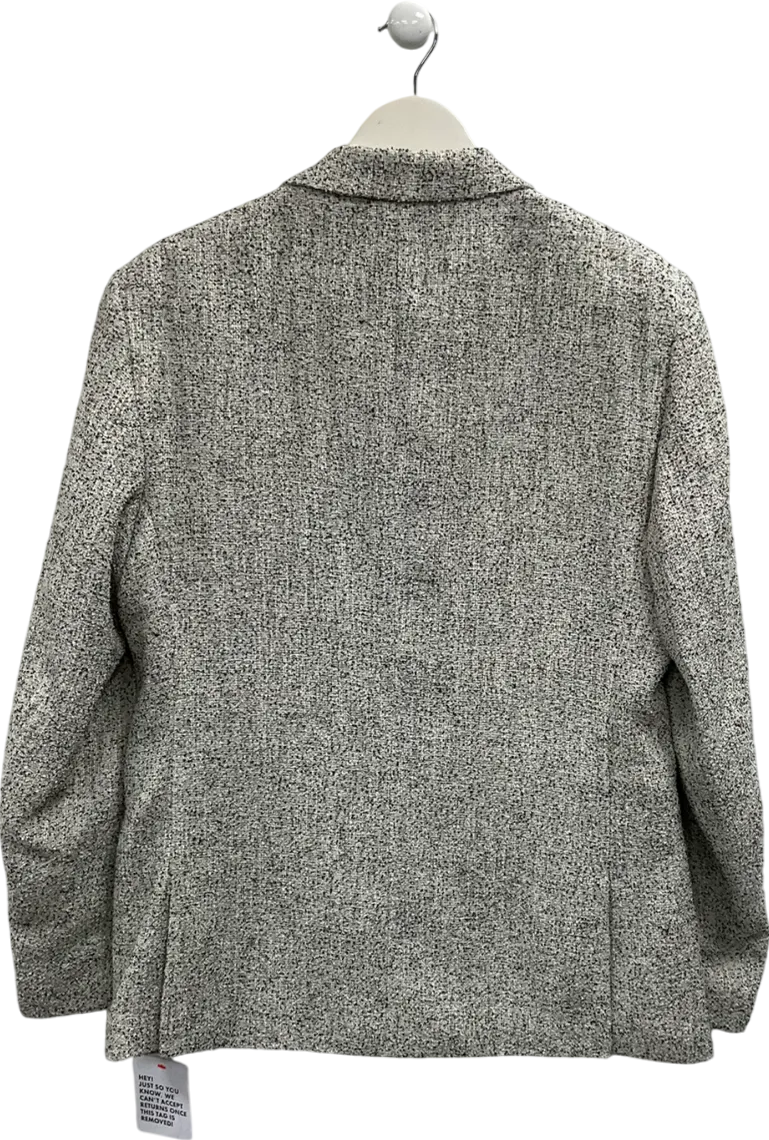 ASOS White Double Breasted Suit Jacket In Textured Fabric UK 40" CHEST