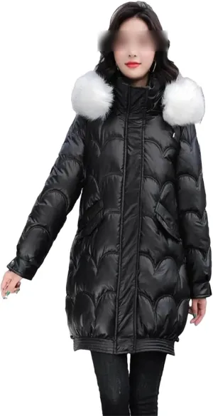 Autumn Winter Hooded Fur Collar Long Parkas Mujer Thick Warm Down Cotton Padded Jacket Casual Hoodies Coat