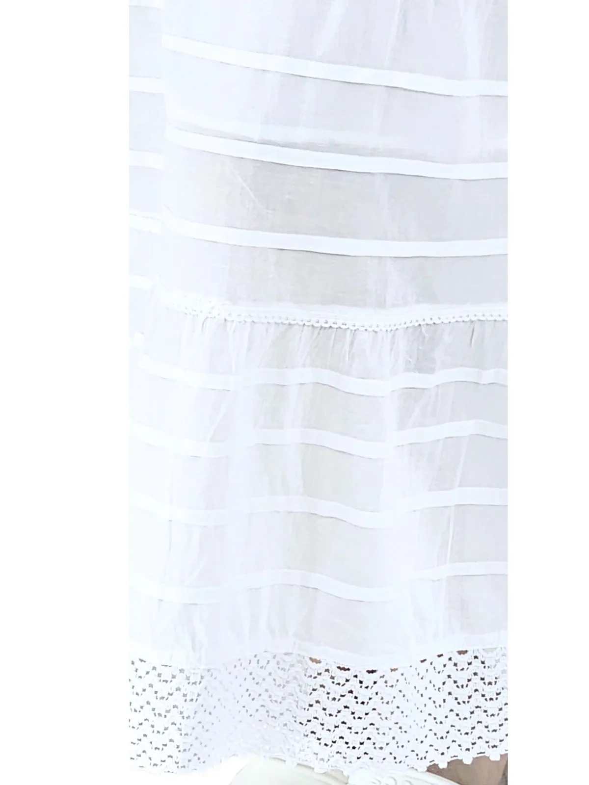 Bohemian 100% Cotton White Maxi Skirt Size Range S-XXL