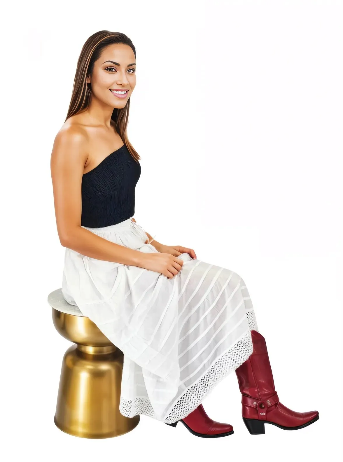Bohemian 100% Cotton White Maxi Skirt Size Range S-XXL