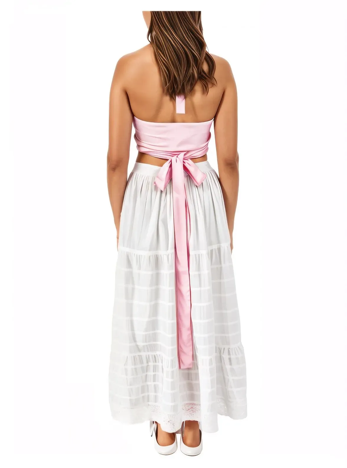 Bohemian 100% Cotton White Maxi Skirt Size Range S-XXL
