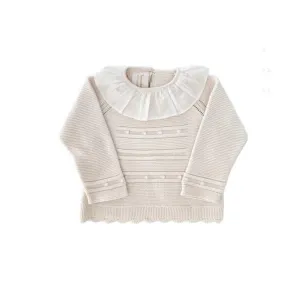 Bombon Knitted Jacket, White Celery
