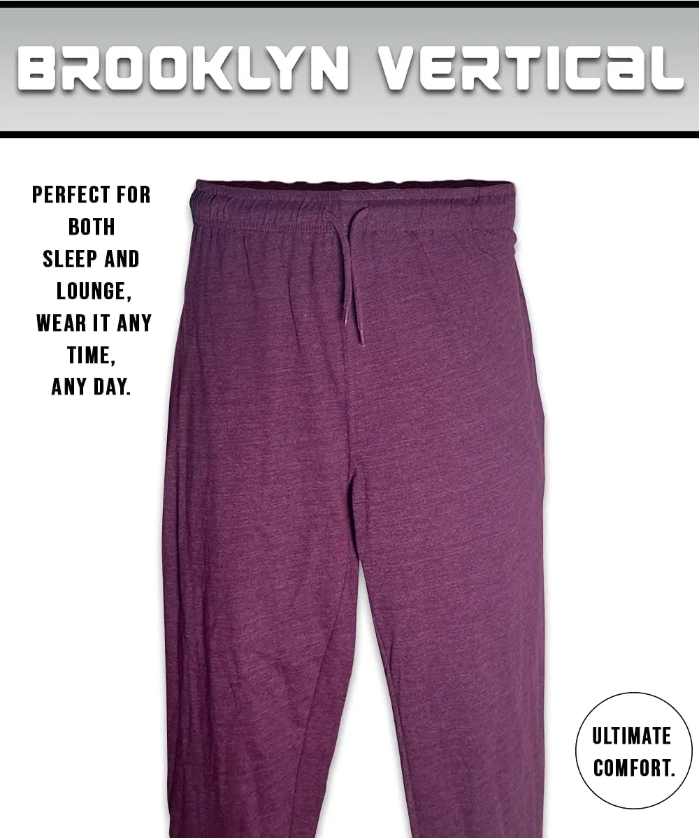 BROOKLYN VERTICAL 3-Pack Mens Sleep & Loungewear Pant|Soft Comfortable Cotton|Drawstring Pull|Pockets|Many Colors|Small-3XL