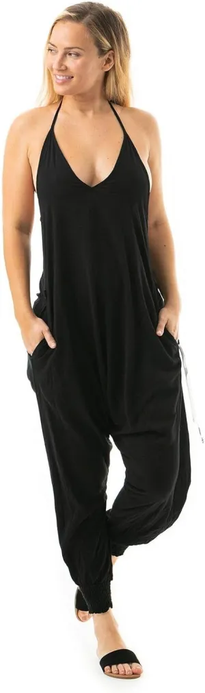 Buddha Pants Harem Jumpsuit - Casual Jumpsuits for Women, Comfortable Cotton Jumpsuit with Pockets  Boho Relaxed Summer Wear