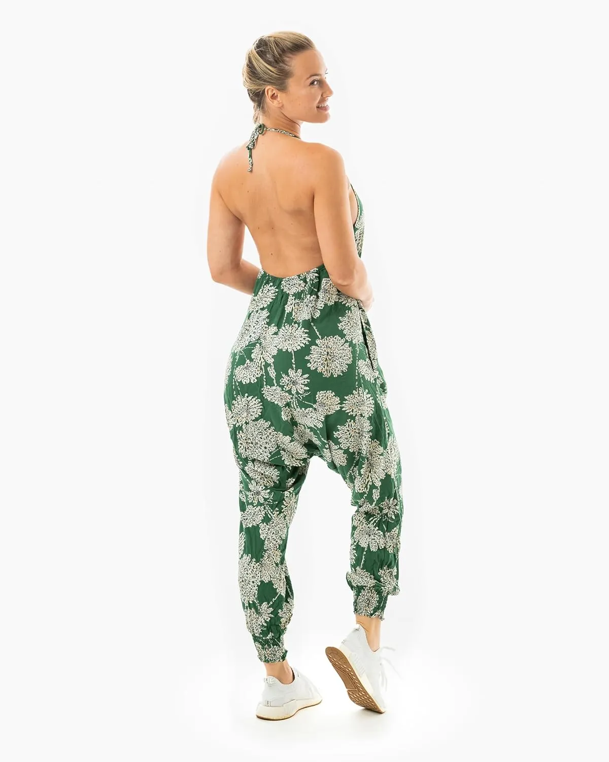 Buddha Pants Harem Jumpsuit - Casual Jumpsuits for Women, Comfortable Cotton Jumpsuit with Pockets  Boho Relaxed Summer Wear
