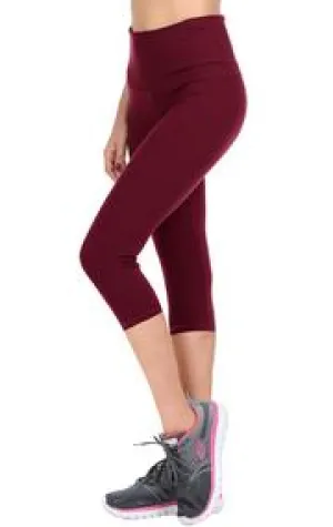 Burgundy Plus Capri Leggings (Size 2X)