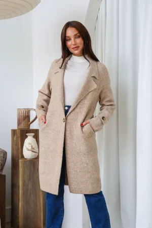 Button Cuff Coatigan - Mocha