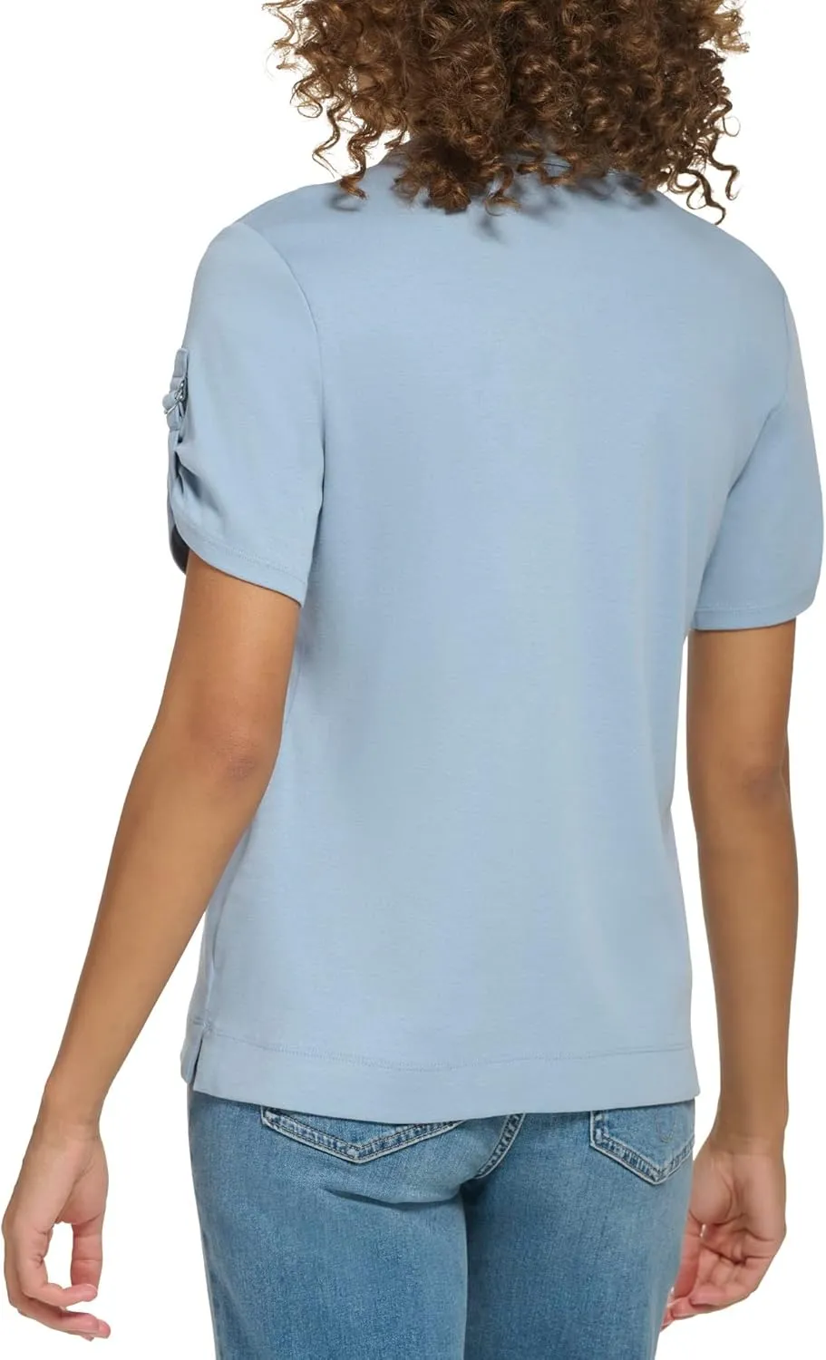 Calvin Klein Women's Plus Size Casual Comfortable D Ring Polo T Shirt