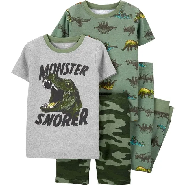 Carter's 4-Piece Dinosaur 100% Snug Fit Cotton Pjs Boy Multicolor 1L920010/ 3N731310/1N731010/2N731210