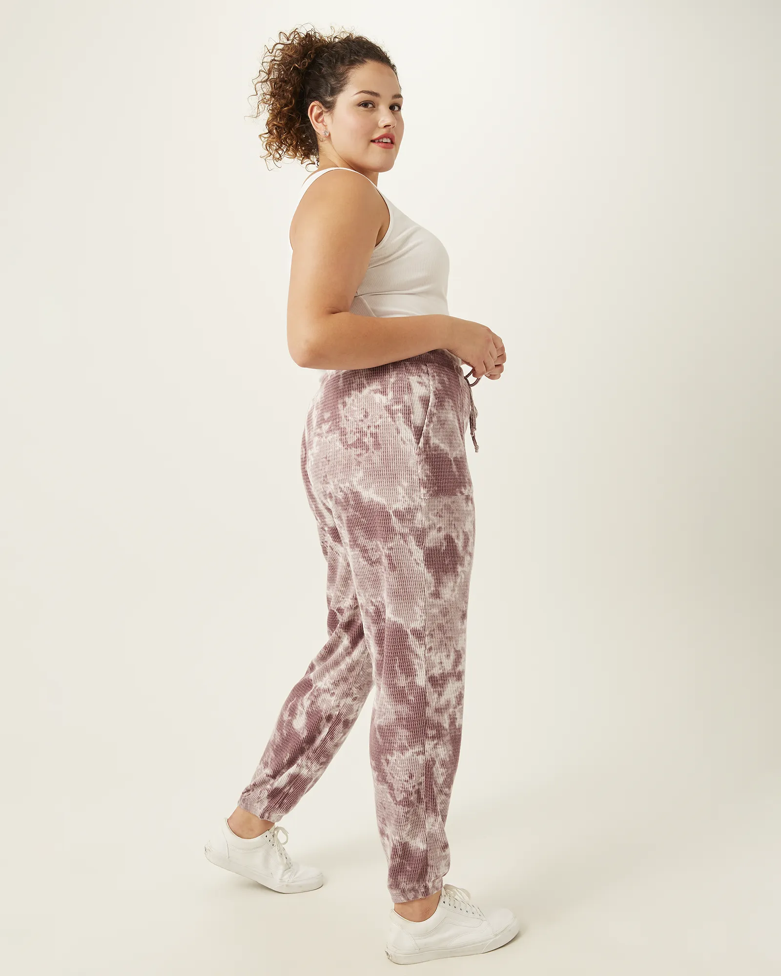 Cathleen Waffle-Knit Joggers | Lilac