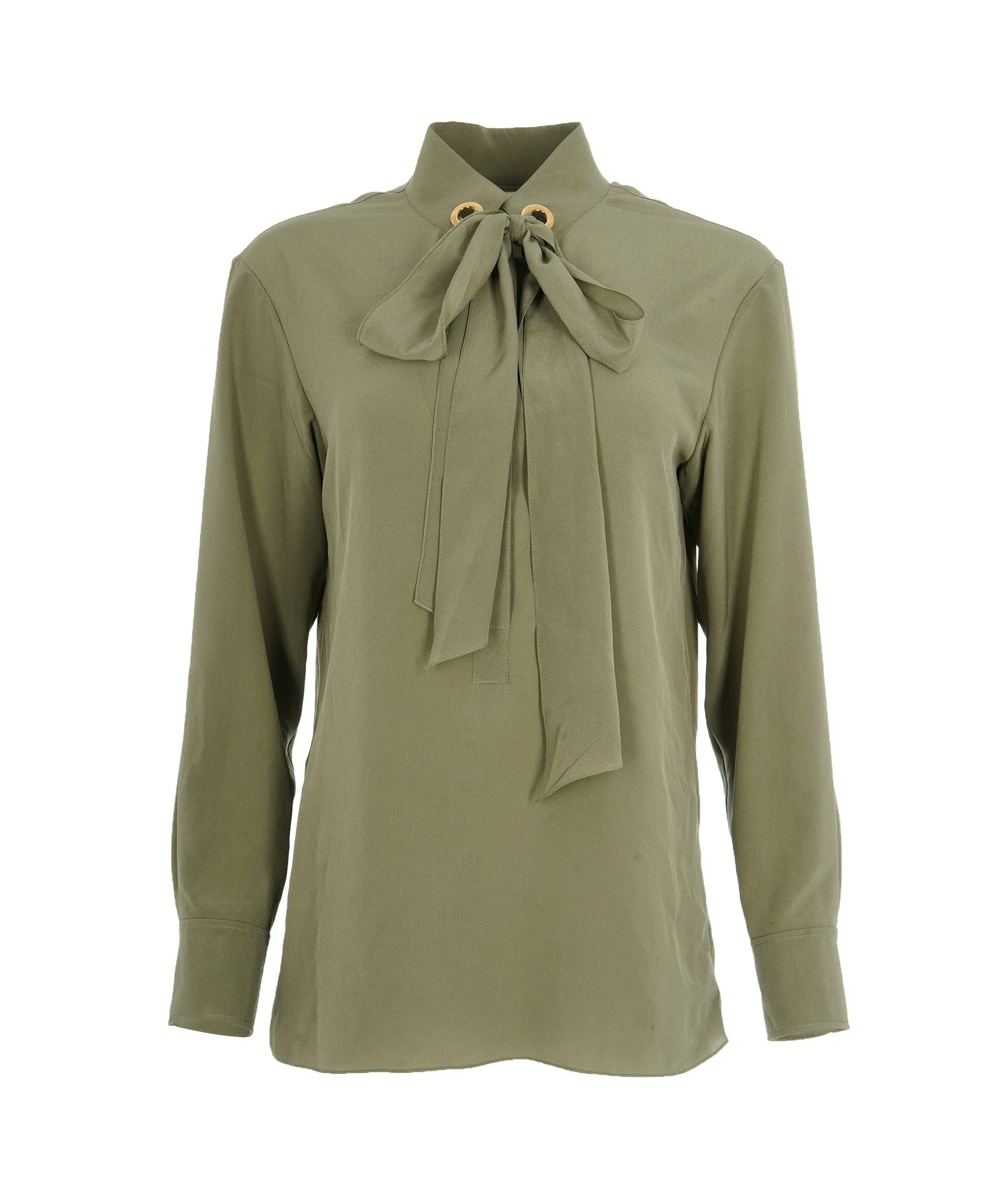 Chloe Khaki Green Chiffon Formal Shirt Size 40  ALL0437
