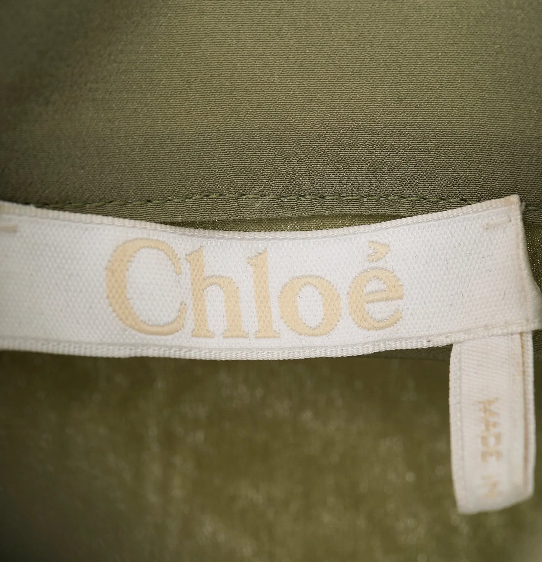 Chloe Khaki Green Chiffon Formal Shirt Size 40  ALL0437