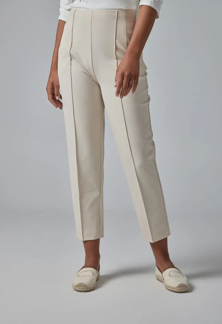 Choice Straight Leg Basic Trousers Cream