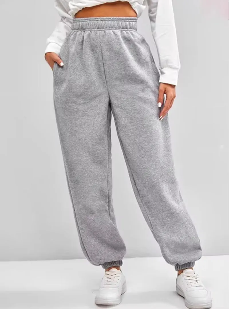 Comfortable High Waist Sweatpants for Women Stretchy and Soft Everyday Pants with Elastic Waistband