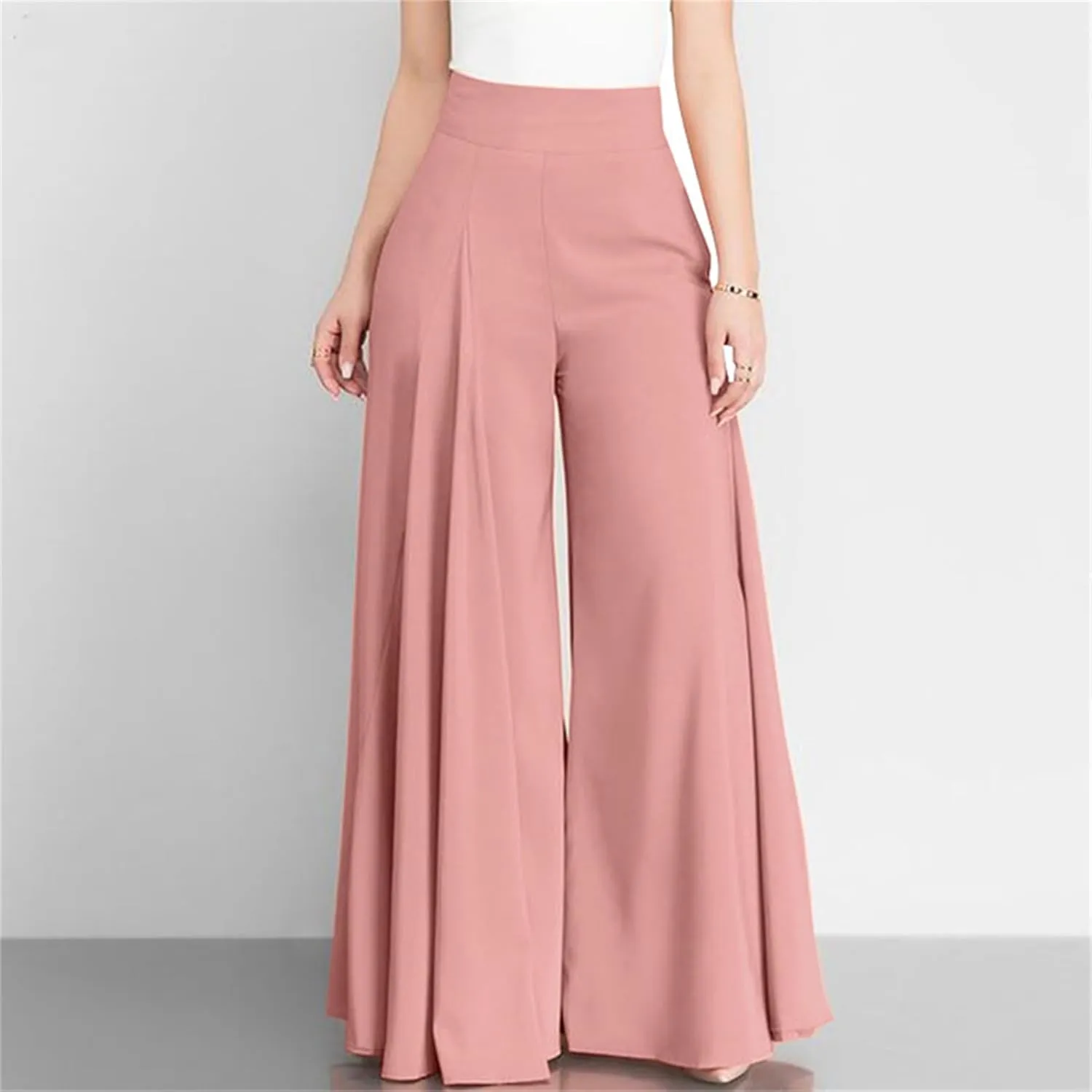 Comfy Wide Leg Yoga Pant for Women Casual Bbaggy Cargo Pants Solid Color High Waist Trousers Flowy Sports Sweatpants