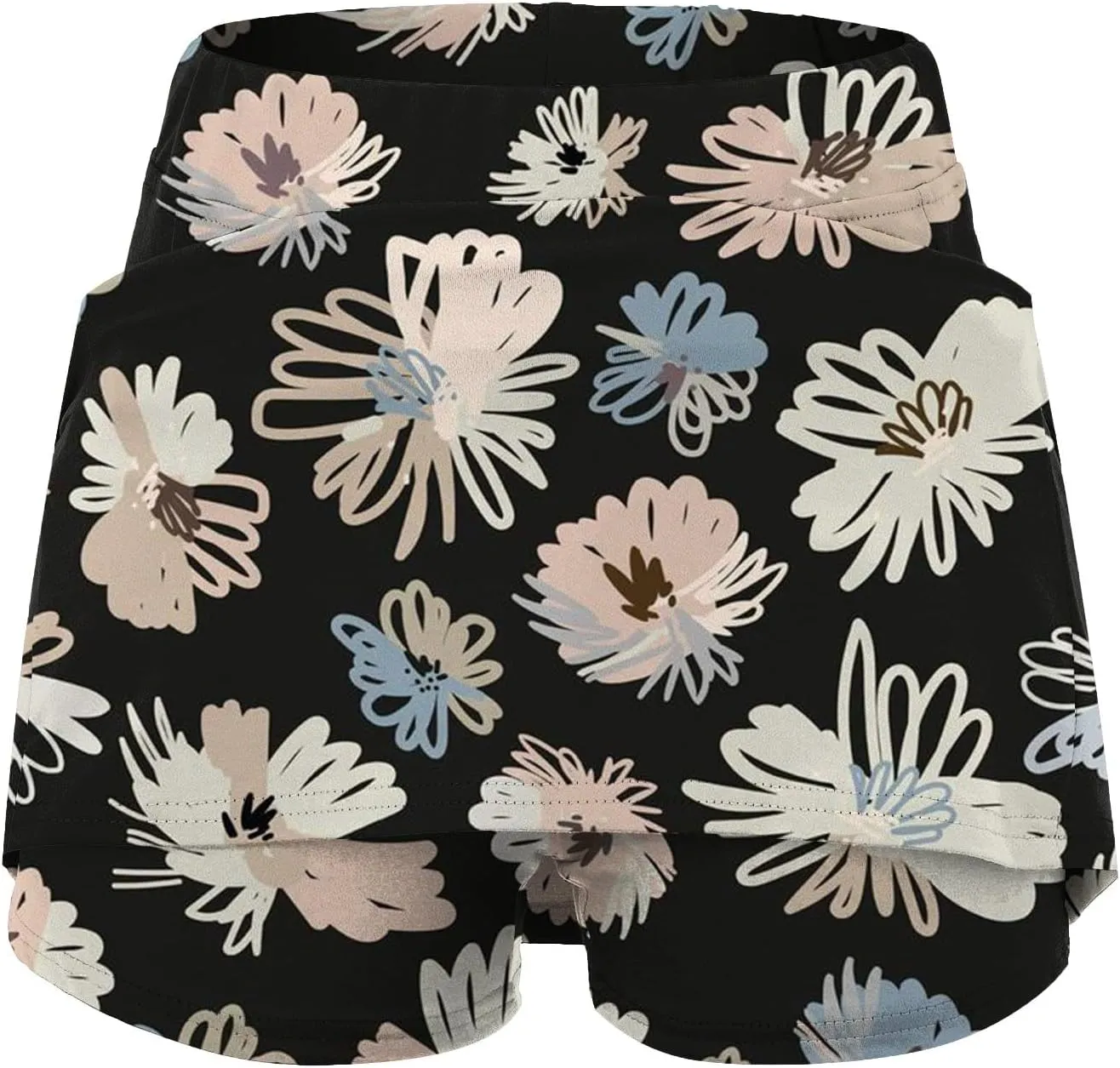 cooki Skorts for Women Casual Summer Lightweight Athletic Golf Mini Skirt Floral Print High Waisted Workout Yoga Skort