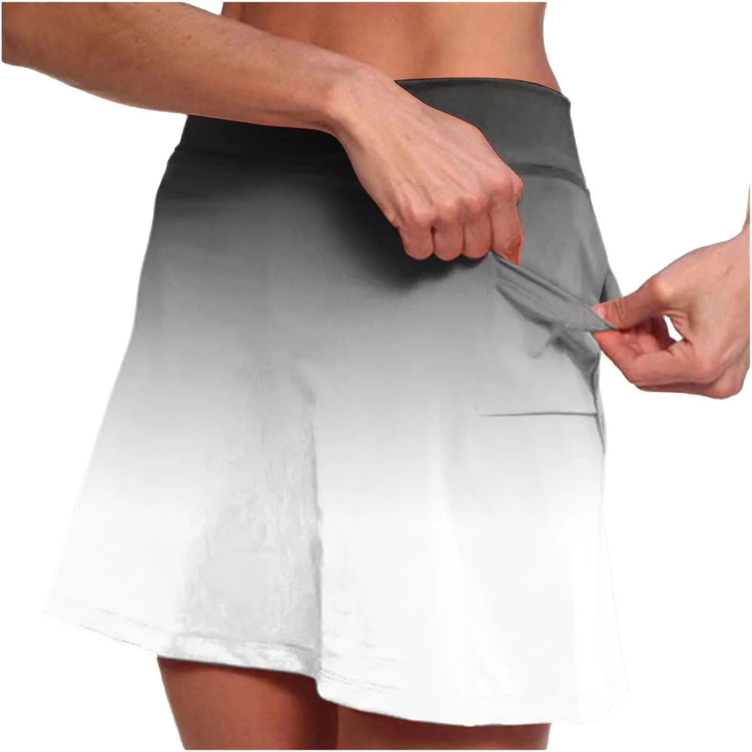 cooki Tennis Skirts for Women Summer Casual High Waisted Athletic Skort Lightweight Stretchy Workout Gradient Color Skirt