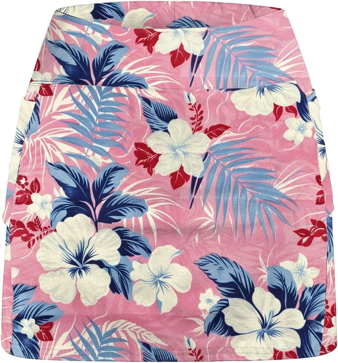 cooki Women's Athletic Skorts Lightweight Golf Skirts Inner Shorts Summer High Waisted Stretchy Floral Print Tennis Skort