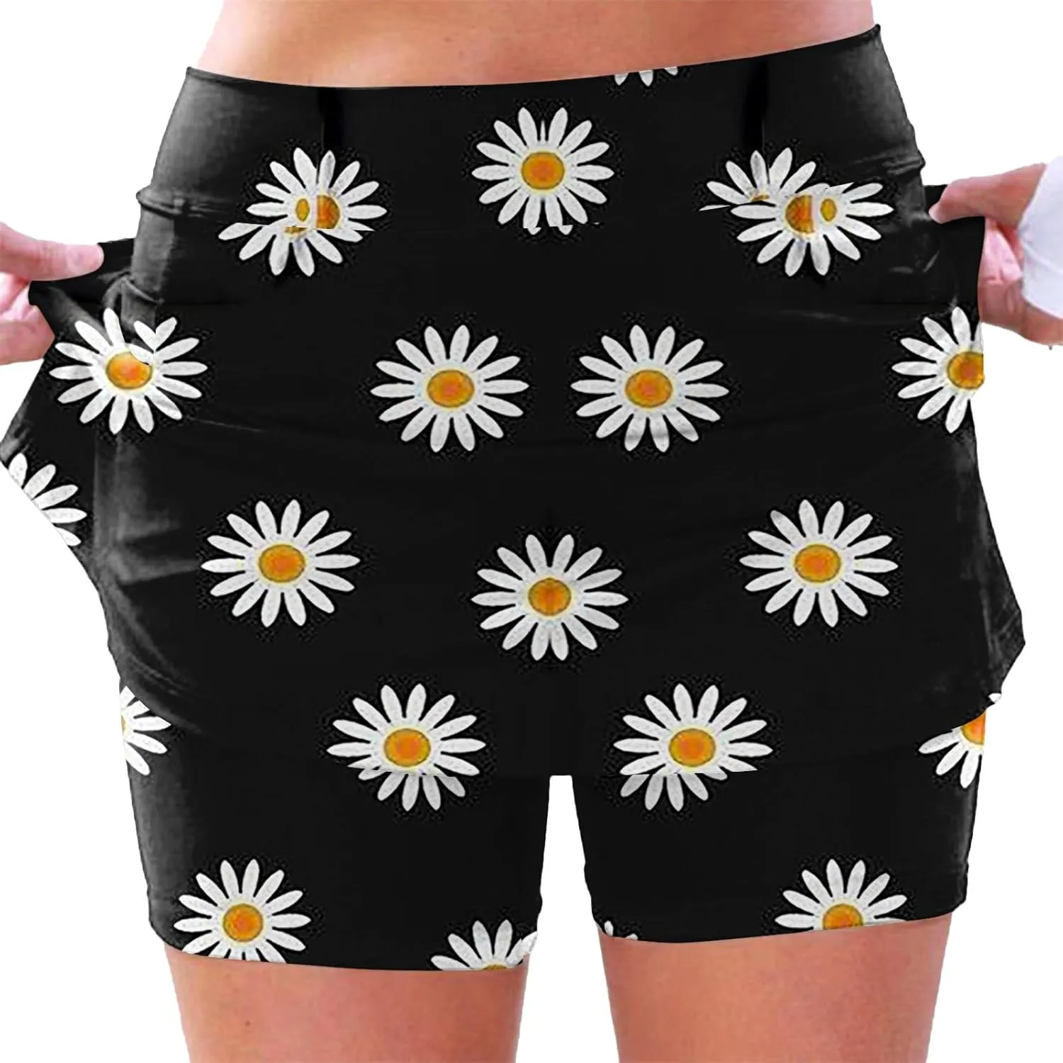 cooki Women's Tennis Skirts with Shorts High Waisted Floral Print Workout Golf Skorts Summer Casual Yoga Mini Skirt