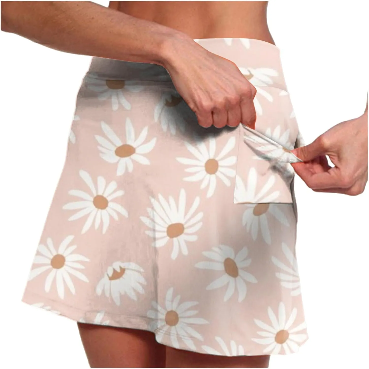 cooki Women's Tennis Skirts with Shorts High Waisted Floral Print Workout Golf Skorts Summer Casual Yoga Mini Skirt