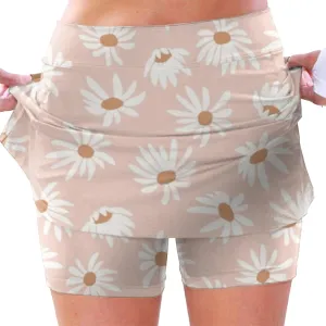 cooki Women's Tennis Skirts with Shorts High Waisted Floral Print Workout Golf Skorts Summer Casual Yoga Mini Skirt
