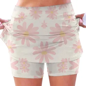 cooki Women's Tennis Skirts with Shorts High Waisted Floral Print Workout Golf Skorts Summer Casual Yoga Mini Skirt