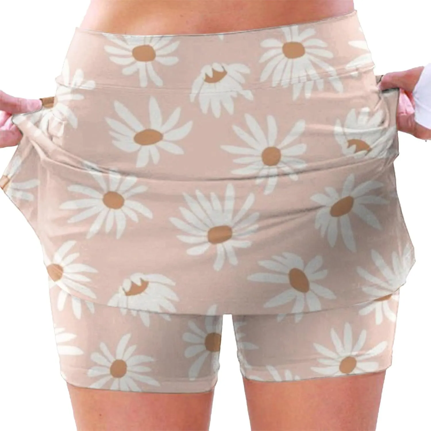cooki Women's Tennis Skirts with Shorts High Waisted Floral Print Workout Golf Skorts Summer Casual Yoga Mini Skirt