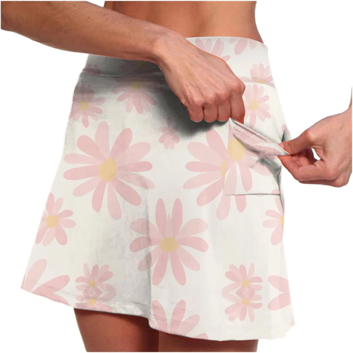 cooki Women's Tennis Skirts with Shorts High Waisted Floral Print Workout Golf Skorts Summer Casual Yoga Mini Skirt