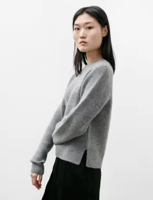 Cropped Crewneck Knit Grey Mlange