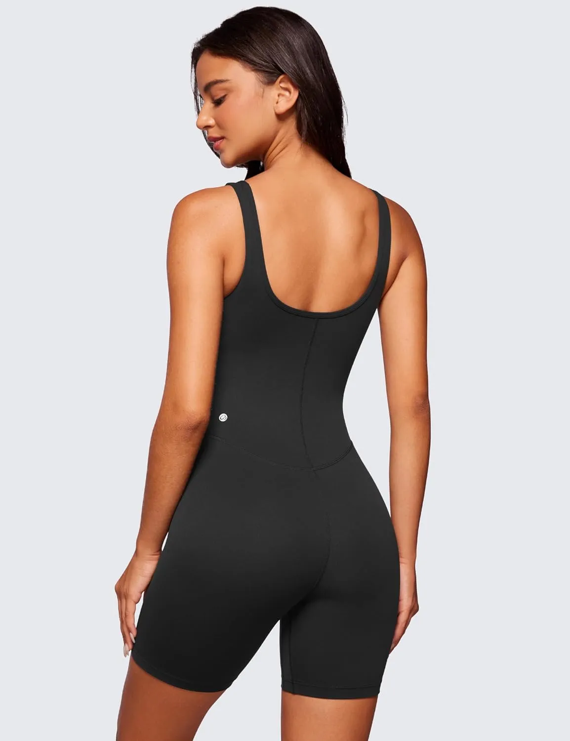CRZ YOGA Butterluxe Athletic Womens Romper Tank Tops Workout Casual Shorts Jumpsuits One Piece Bodysuit ScoopNeck Padded