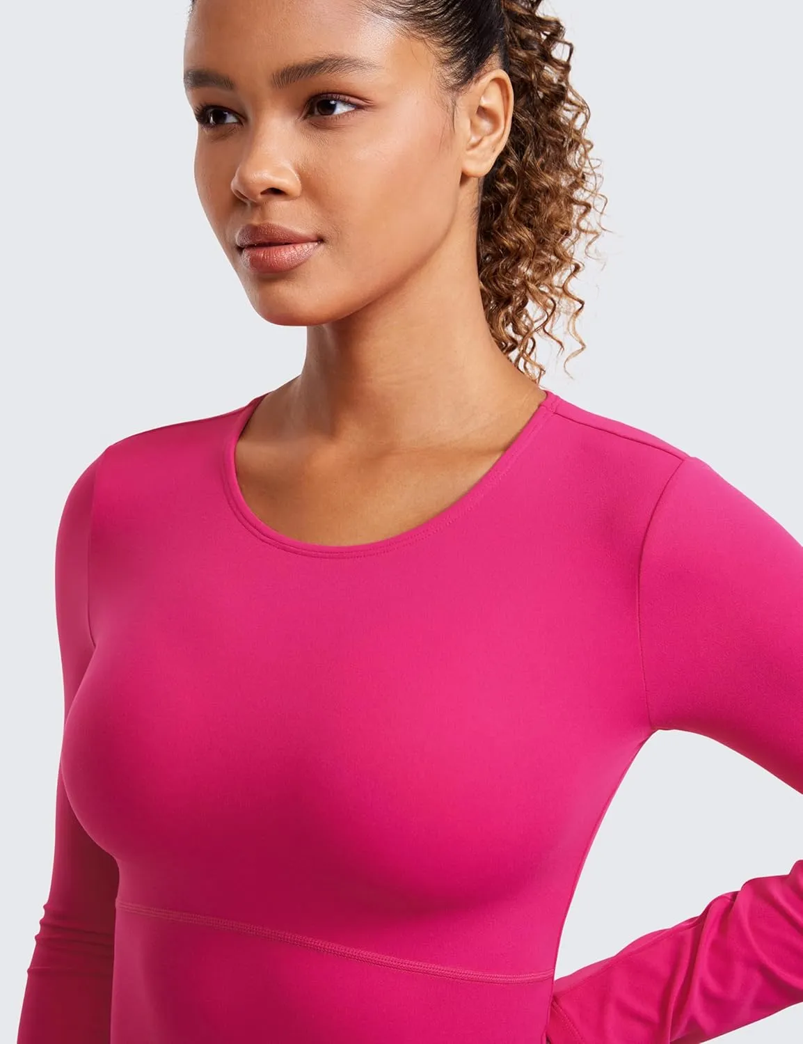 CRZ YOGA Butterluxe Womens Long Sleeve Crop Yoga Shirts Slim Fit Cropped Workout Tops Athletic Casual Basic Tight Shirt
