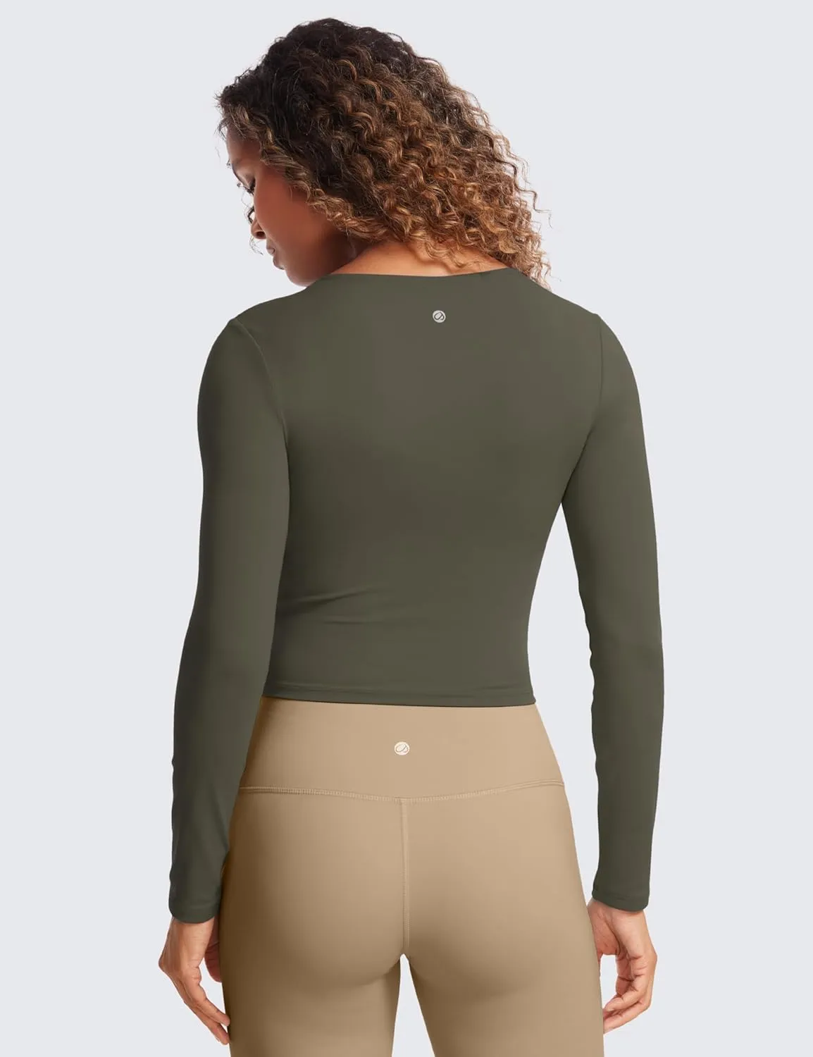 CRZ YOGA Butterluxe Womens Long Sleeve Crop Yoga Shirts Slim Fit Cropped Workout Tops Athletic Casual Basic Tight Shirt
