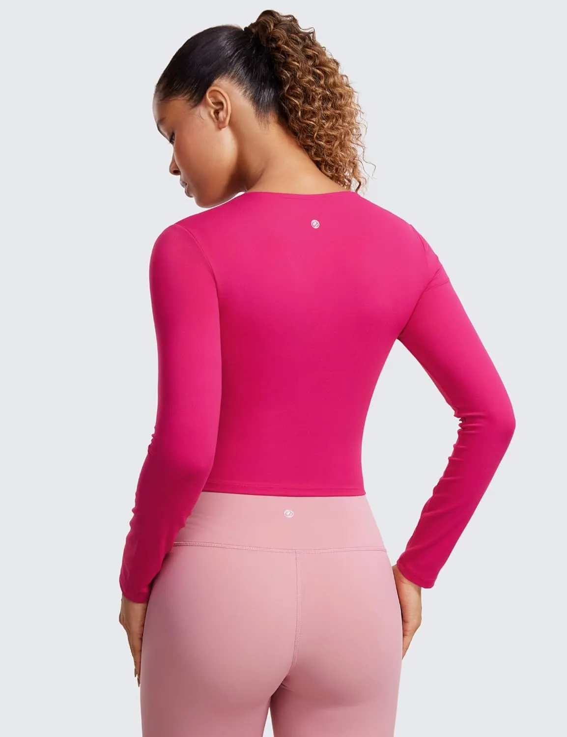 CRZ YOGA Butterluxe Womens Long Sleeve Crop Yoga Shirts Slim Fit Cropped Workout Tops Athletic Casual Basic Tight Shirt
