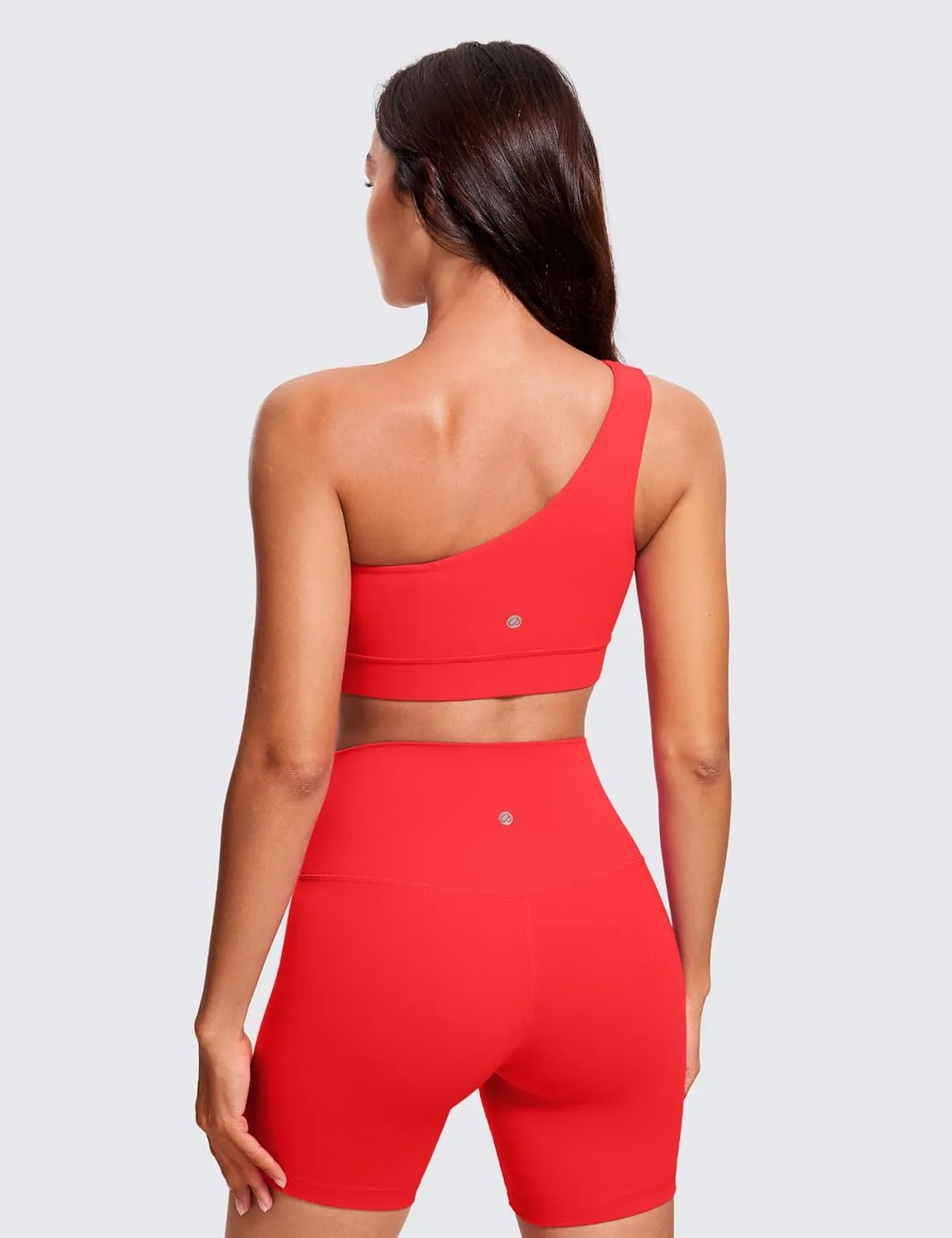 CRZ YOGA Butterluxe Womens One Shoulder Sports Bra - Sleeveless One Strap Low Impact Asymmetrical Workout Yoga Tops