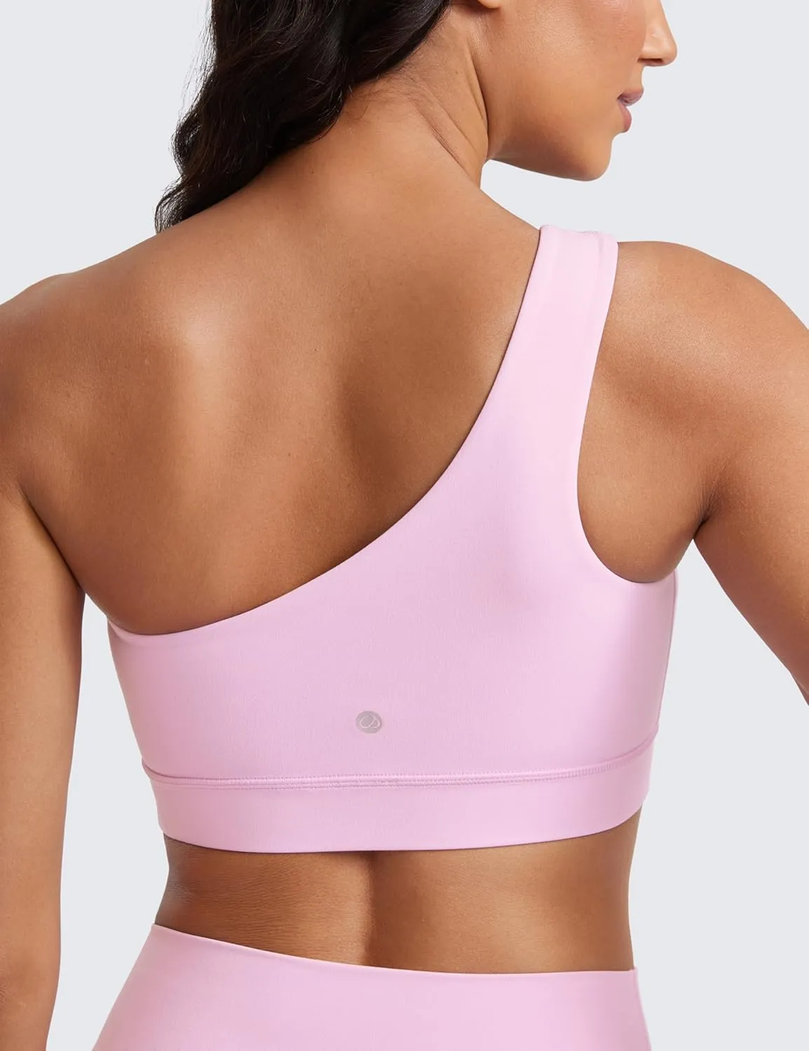 CRZ YOGA Butterluxe Womens One Shoulder Sports Bra - Sleeveless One Strap Low Impact Asymmetrical Workout Yoga Tops