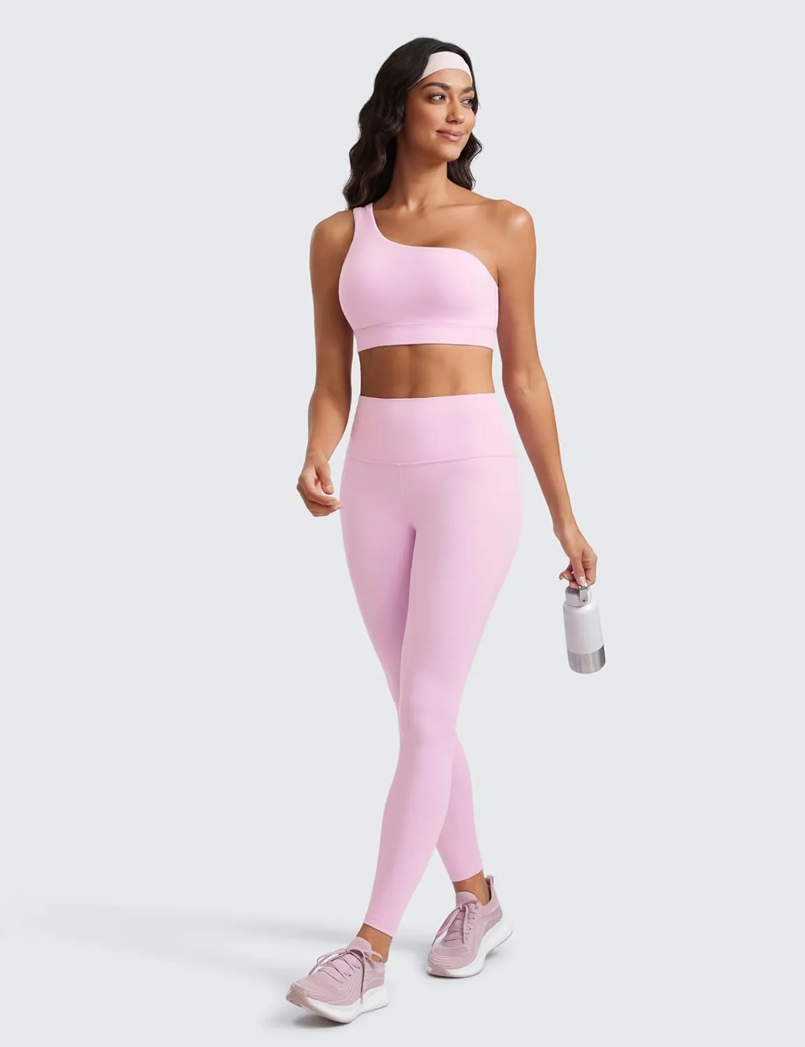 CRZ YOGA Butterluxe Womens One Shoulder Sports Bra - Sleeveless One Strap Low Impact Asymmetrical Workout Yoga Tops