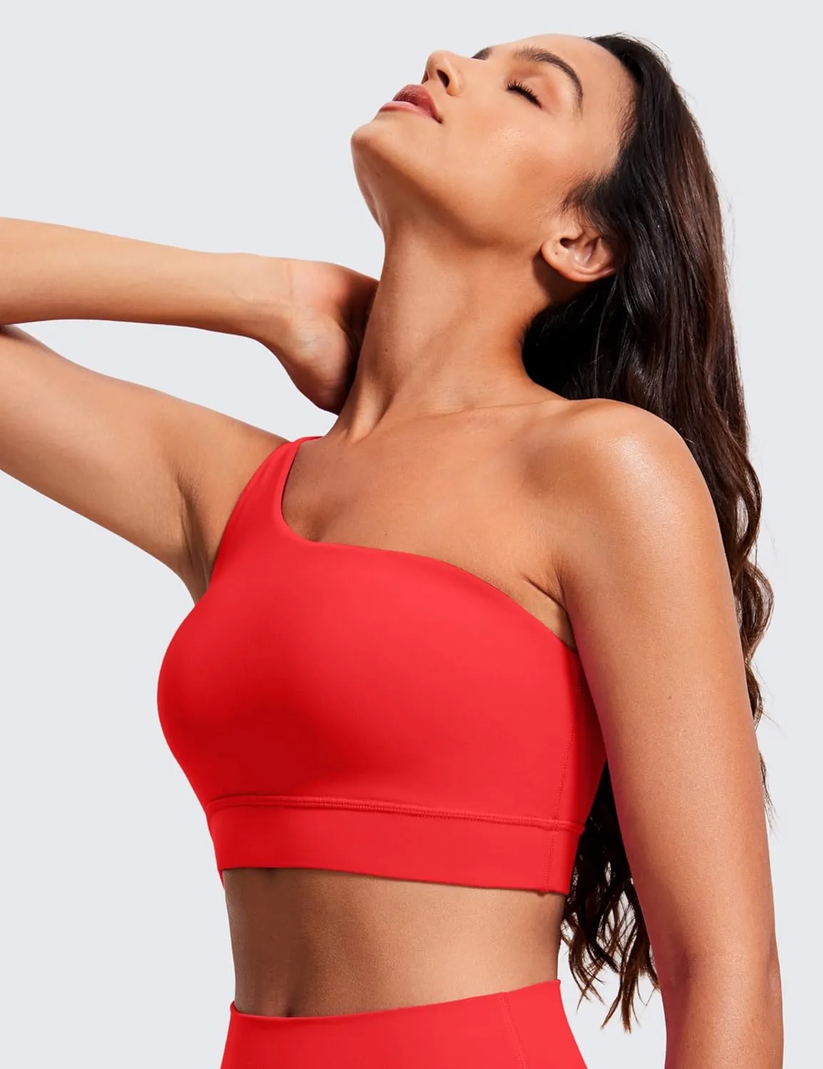 CRZ YOGA Butterluxe Womens One Shoulder Sports Bra - Sleeveless One Strap Low Impact Asymmetrical Workout Yoga Tops