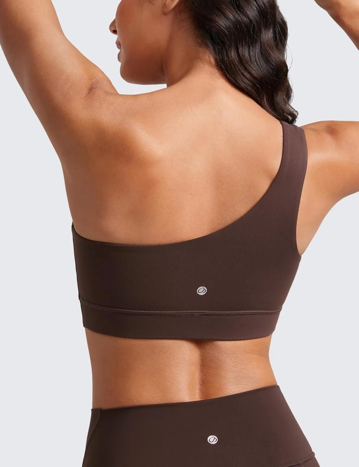 CRZ YOGA Butterluxe Womens One Shoulder Sports Bra - Sleeveless One Strap Low Impact Asymmetrical Workout Yoga Tops