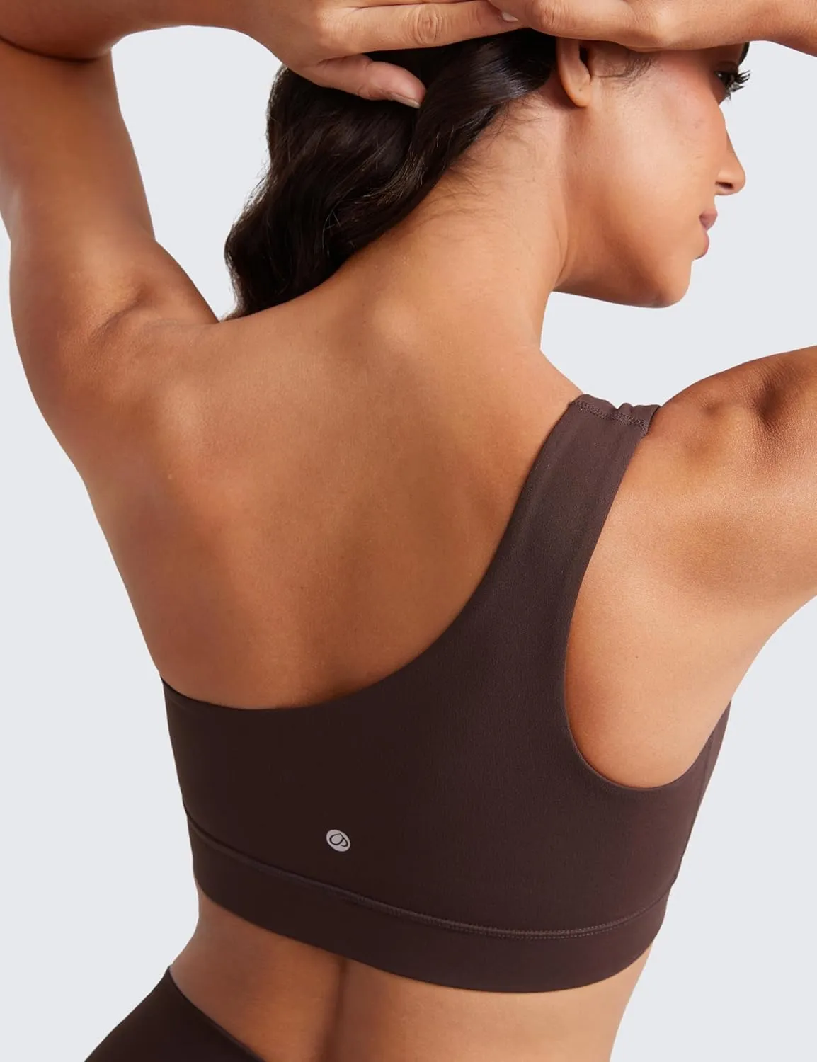 CRZ YOGA Butterluxe Womens One Shoulder Sports Bra - Sleeveless One Strap Low Impact Asymmetrical Workout Yoga Tops