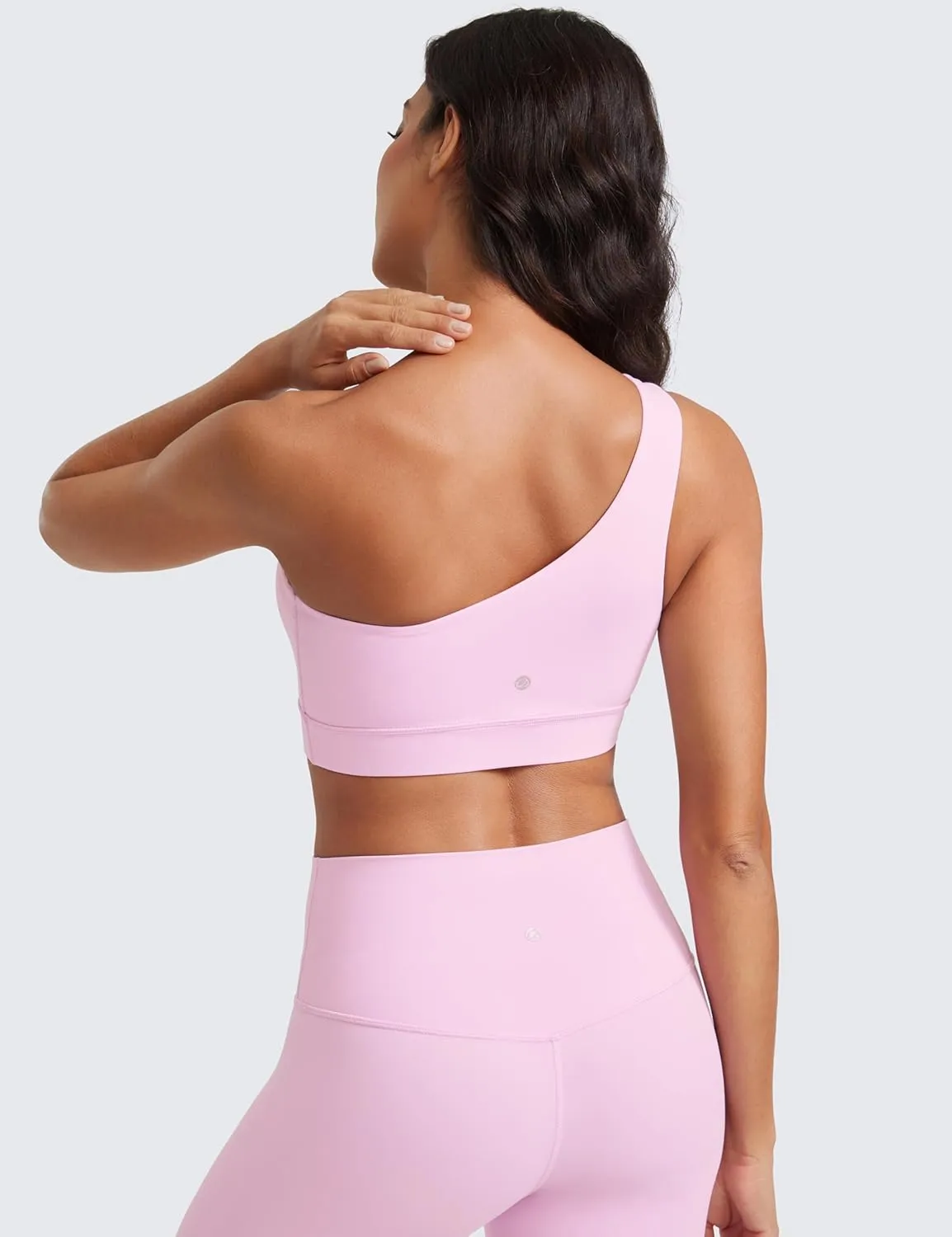 CRZ YOGA Butterluxe Womens One Shoulder Sports Bra - Sleeveless One Strap Low Impact Asymmetrical Workout Yoga Tops