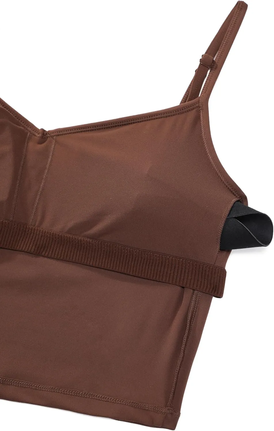 CRZ YOGA Butterluxe Womens Sweetheart Longline Sports Bra - Adjustable Thin Strap Workout Tank Tops Yoga Padded Camisole