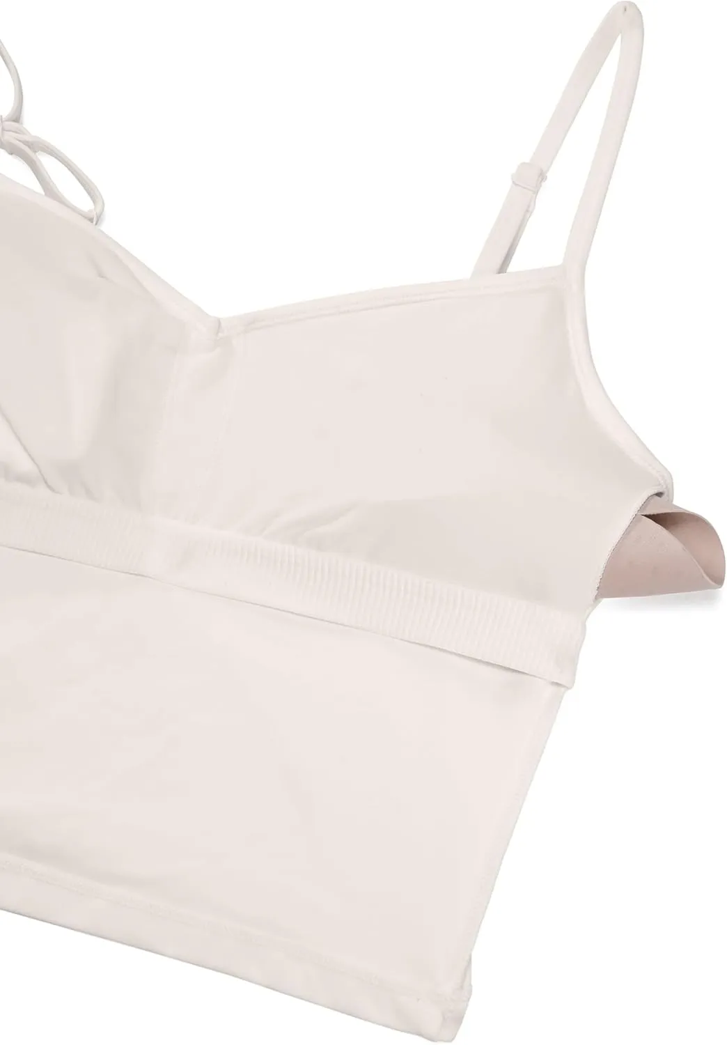 CRZ YOGA Butterluxe Womens Sweetheart Longline Sports Bra - Adjustable Thin Strap Workout Tank Tops Yoga Padded Camisole
