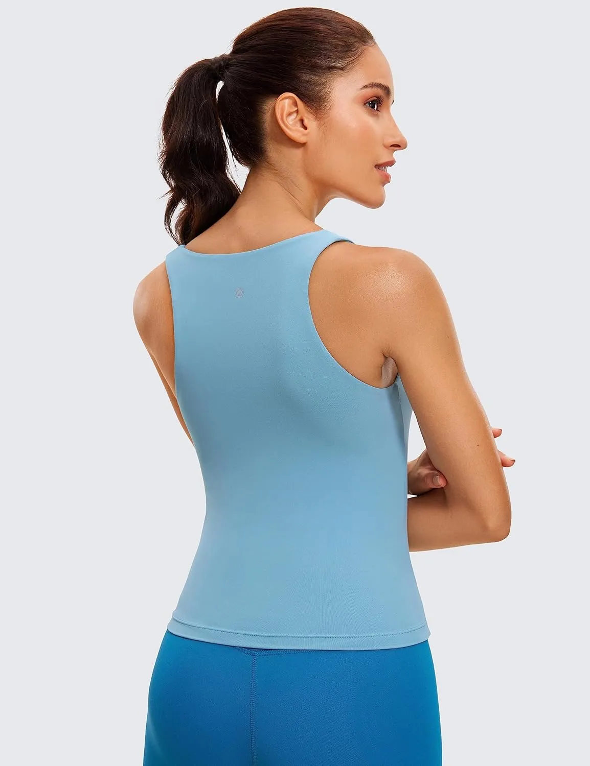 CRZ YOGA Butterluxe Womens V Neck Workout Tank Tops with Built in Bras - Sleeveless Padded Racerback Yoga Athletic Camisole